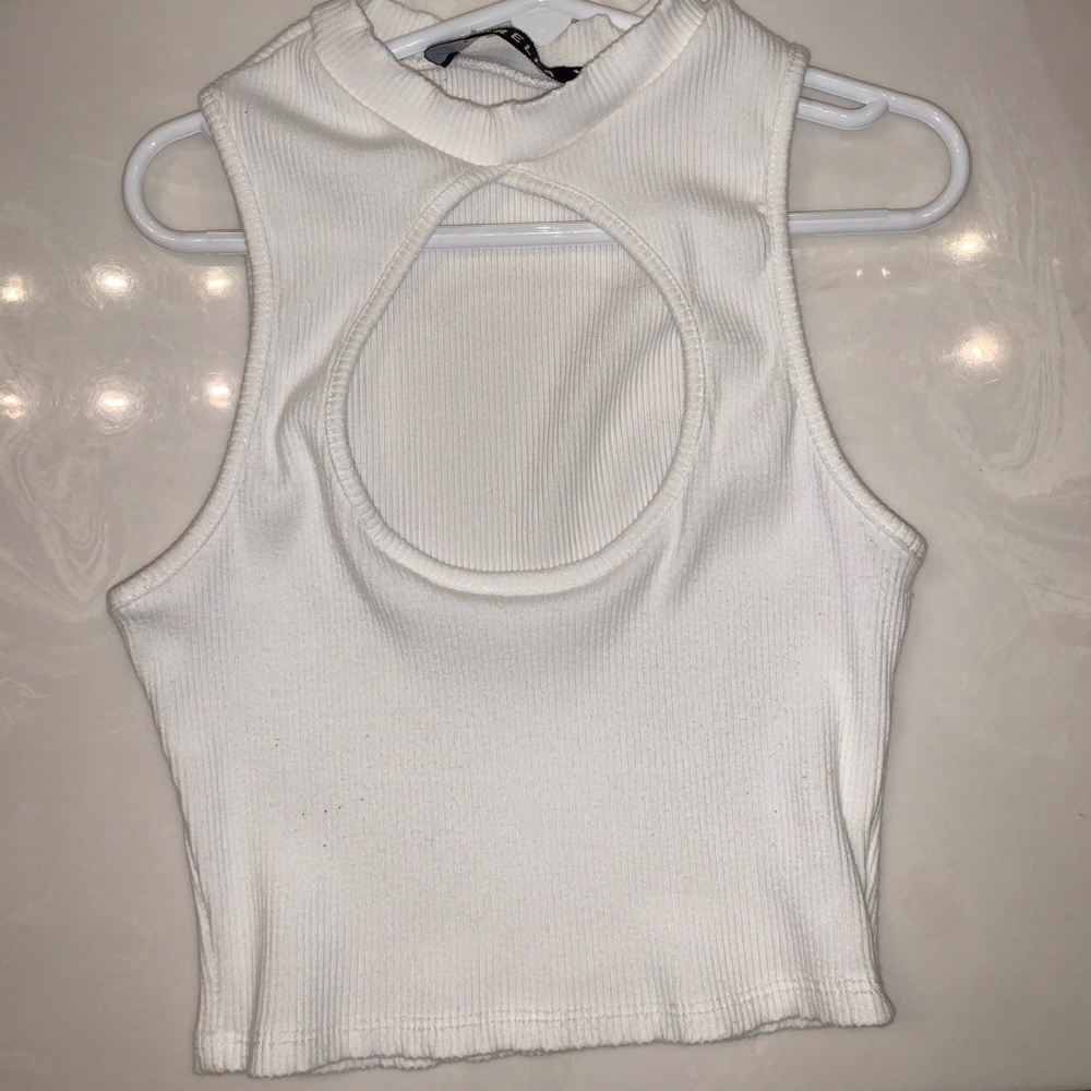 White tank open neck HOLD